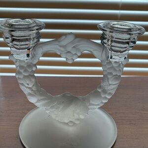 Elegant Frosted Glass Candle Holder